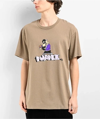 Purple Wax Bomb Dusty Brown T-Shirt