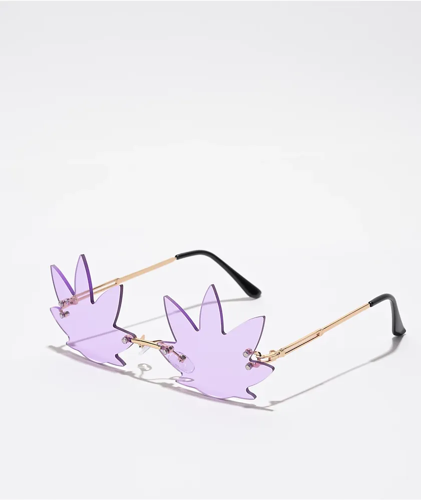 Purple Weed Leaf Sunglasses