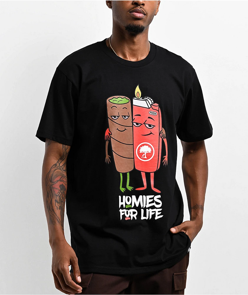 Push Trees Homies For Life Black T-Shirt