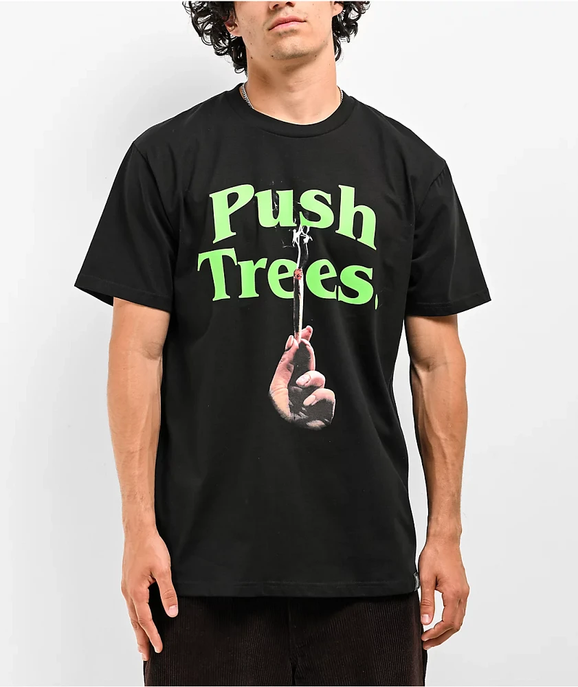 Push Trees Sparked Black T-Shirt