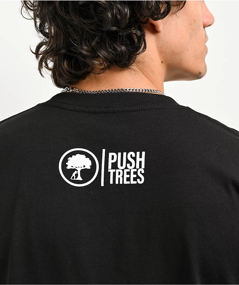 Push Trees Stamp Black T-Shirt