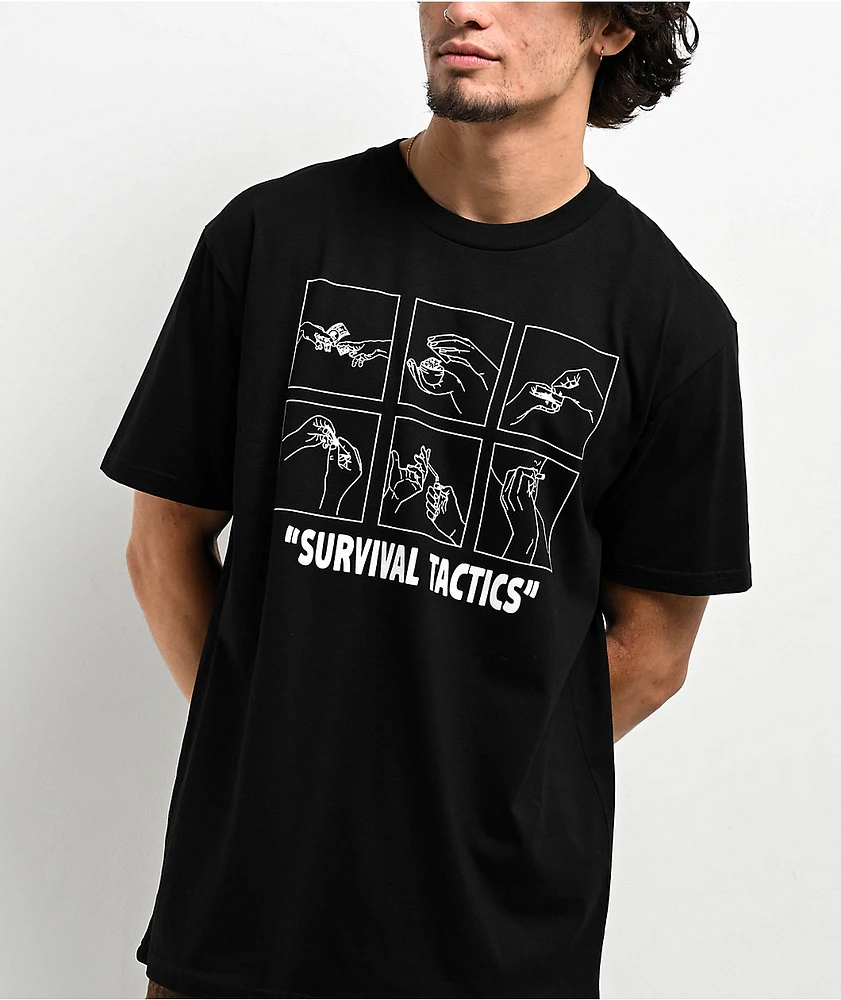 Push Trees Survival Tactics Black T-Shirt