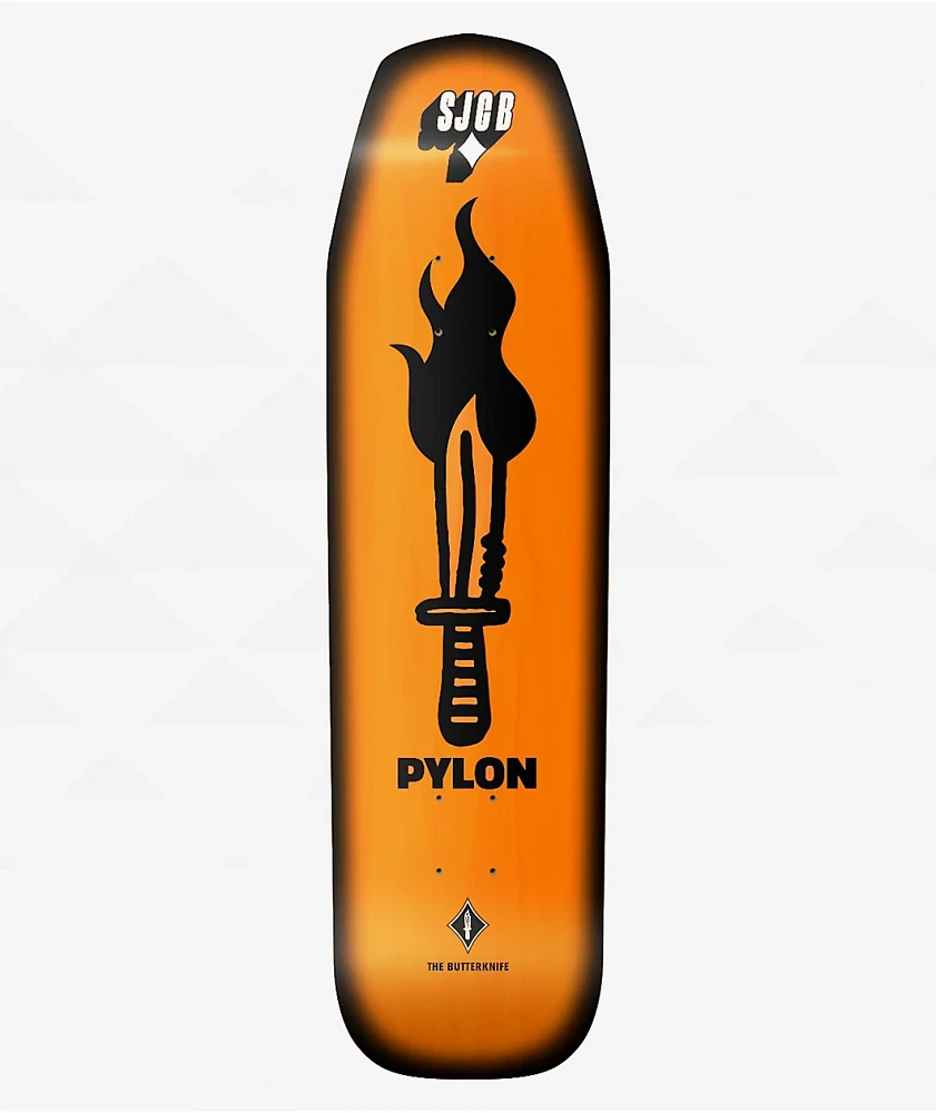 Pylon x Sam James Coffee The Pick Butterknife 9.0" Skateboard Deck