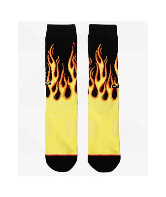 Pyvot Flames Black Crew Socks