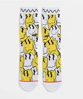 Pyvot Melted Smile White Crew Socks
