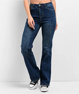 Q2 Flaire Dark Blue Wash Denim Jeans