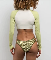 Quiksilver Lowers Tile Green & White Triangle Bikini Top