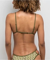 Quiksilver Lowers Tile Green & White Triangle Bikini Top