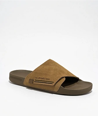 Quiksilver Rivi Brown Adjustable Slide Sandals