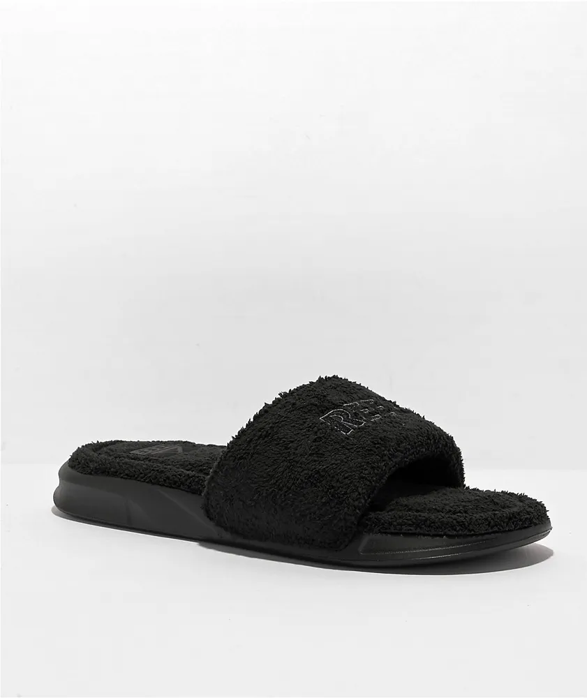 REEF One Chill Black Slide Sandals