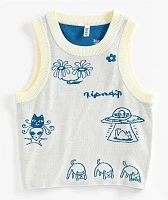 RIPNDIP Blonded Knit Reversible Off White Tank Top