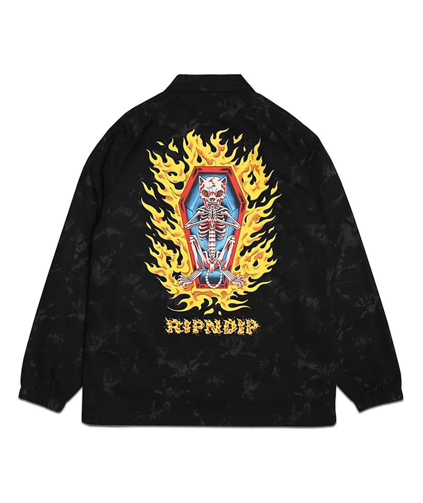 RIPNDIP Burn In Heck Black Coaches Jacket