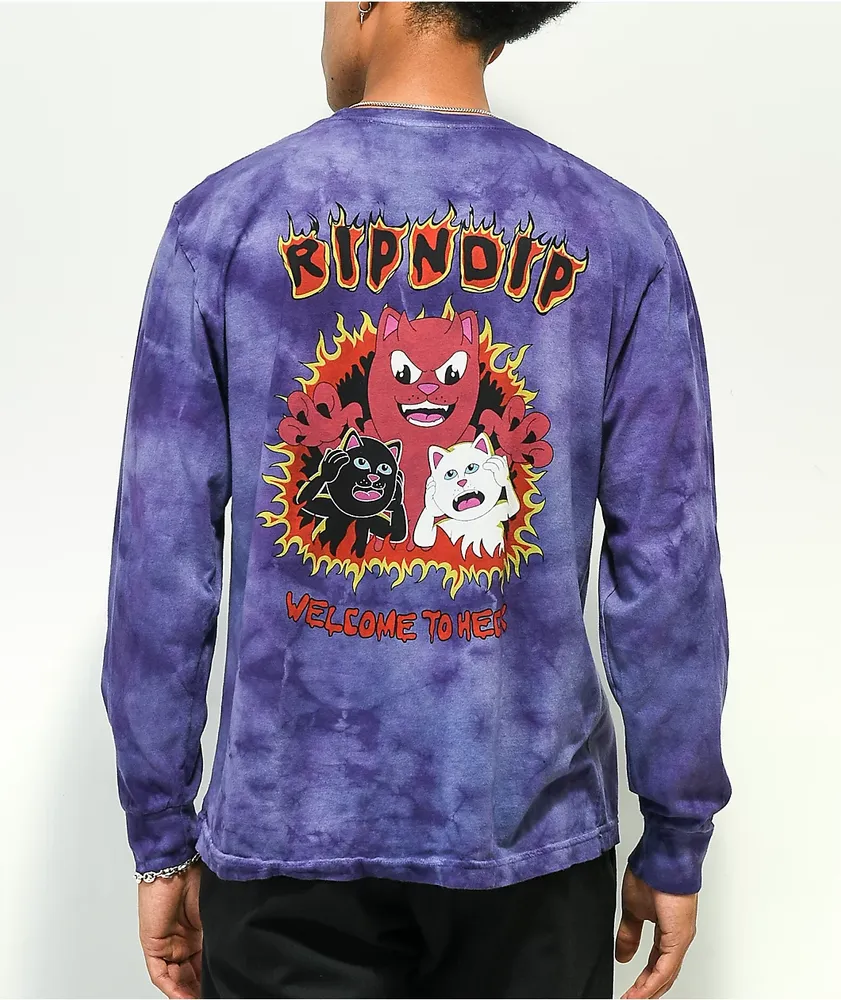 RIPNDIP Dark Side Plum Tie Dye Long Sleeve T-Shirt