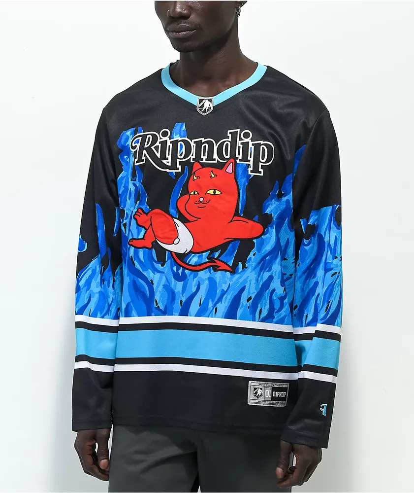 RIPNDIP Devil Baby Black & Blue Hockey Jersey