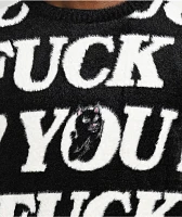 RIPNDIP F.U.U.F.F. Black & White Fuzzy Sweater