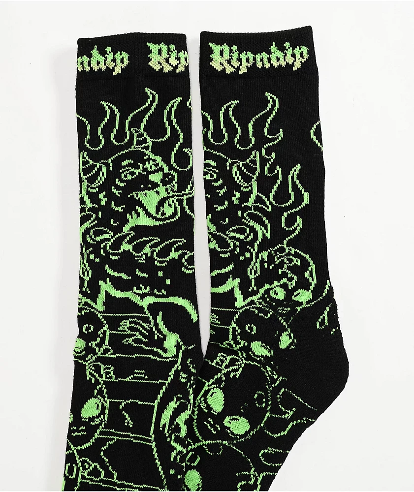 RIPNDIP Horntail Black Crew Socks