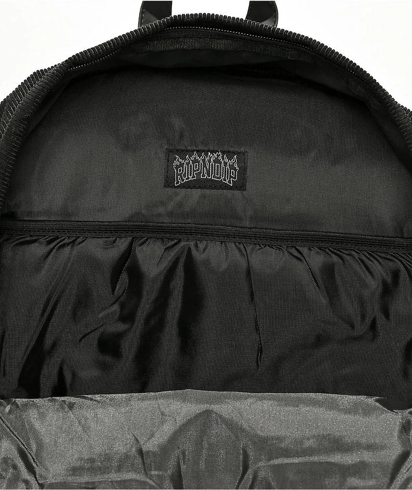 RIPNDIP Inferno Black Corduroy Backpack