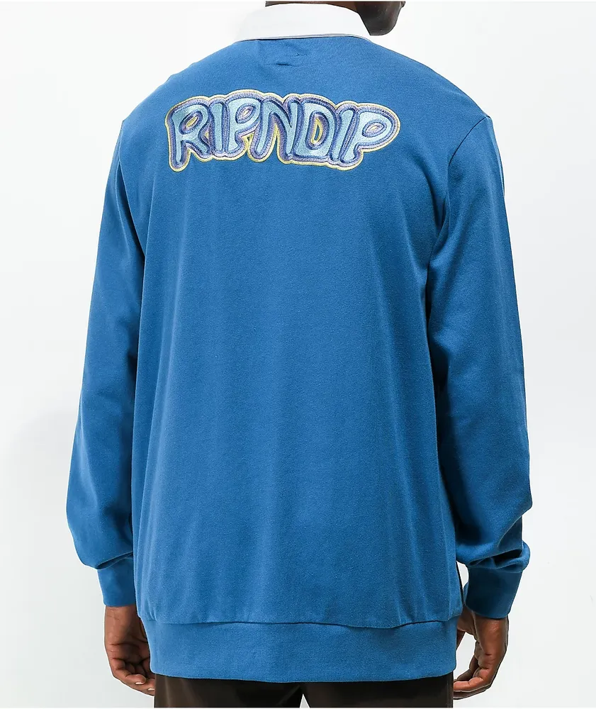 RIPNDIP Intertwined Blue & White Rugby Shirt