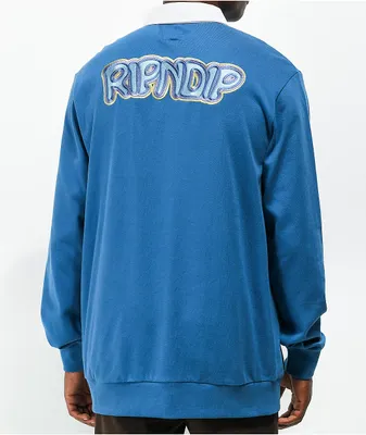 RIPNDIP Intertwined Blue & White Rugby Shirt