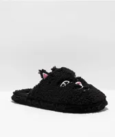 RIPNDIP Jerm Face Black Fuzzy Slide Slippers