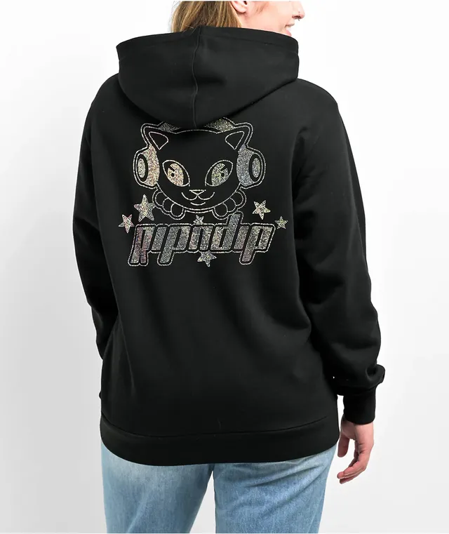 RIPNDIP Kawaii Nerm Rhinestone Black Hoodie