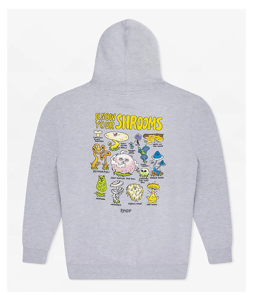 RIPNDIP Know Ur Shrooms Grey Hoodie