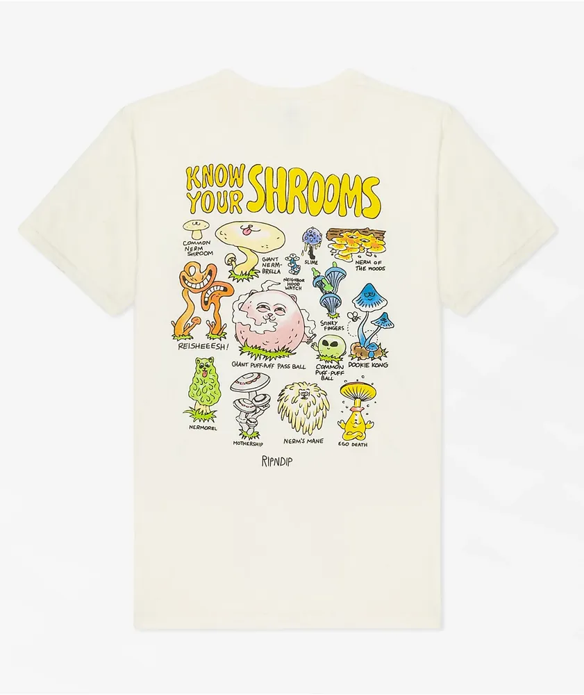 RIPNDIP Know Ur Shrooms Natural T-Shirt