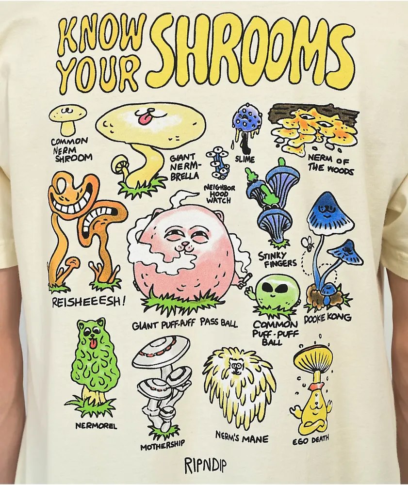 RIPNDIP Know Ur Shrooms Natural T-Shirt