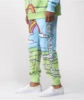 RIPNDIP Let's Make Love Blue & Green Jogger Sweatpants