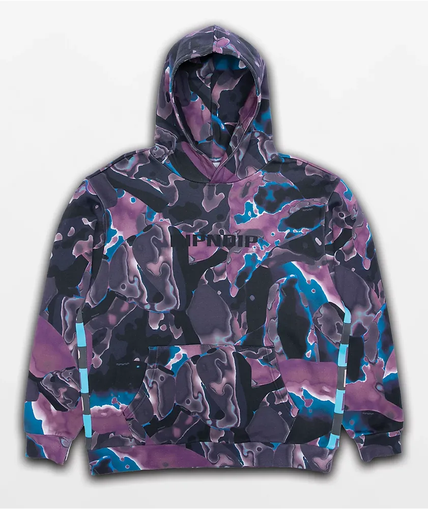 RIPNDIP Light Beam Black & Purple All Over Print Hoodie