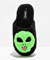 RIPNDIP Lord Alien Face Plush Black Slippers