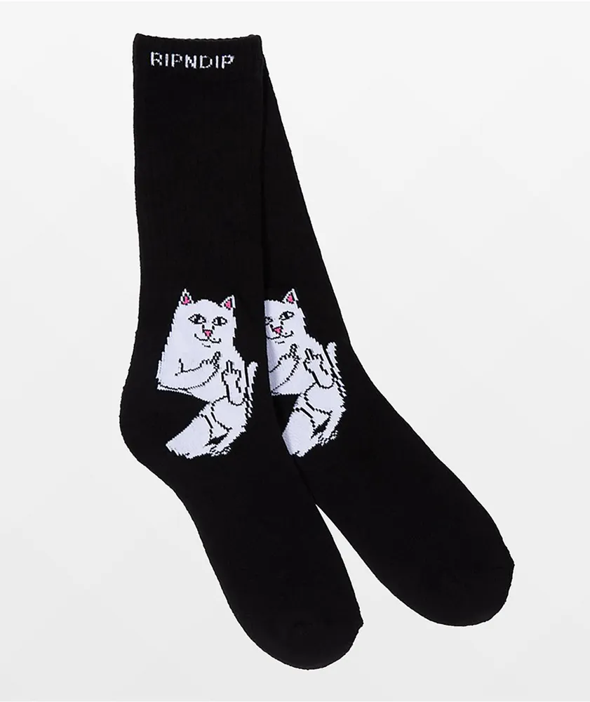 RIPNDIP Lord Nermal Black Crew Socks