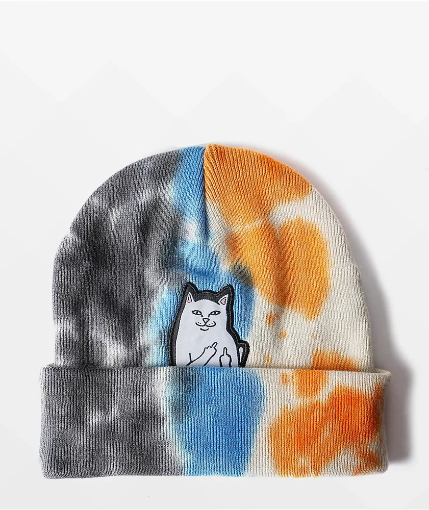 RIPNDIP Lord Nermal Blue, Orange & Black Tie Dye Beanie