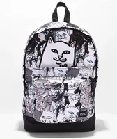 RIPNDIP Lord Nermal Family Tree Black & White Back Pack