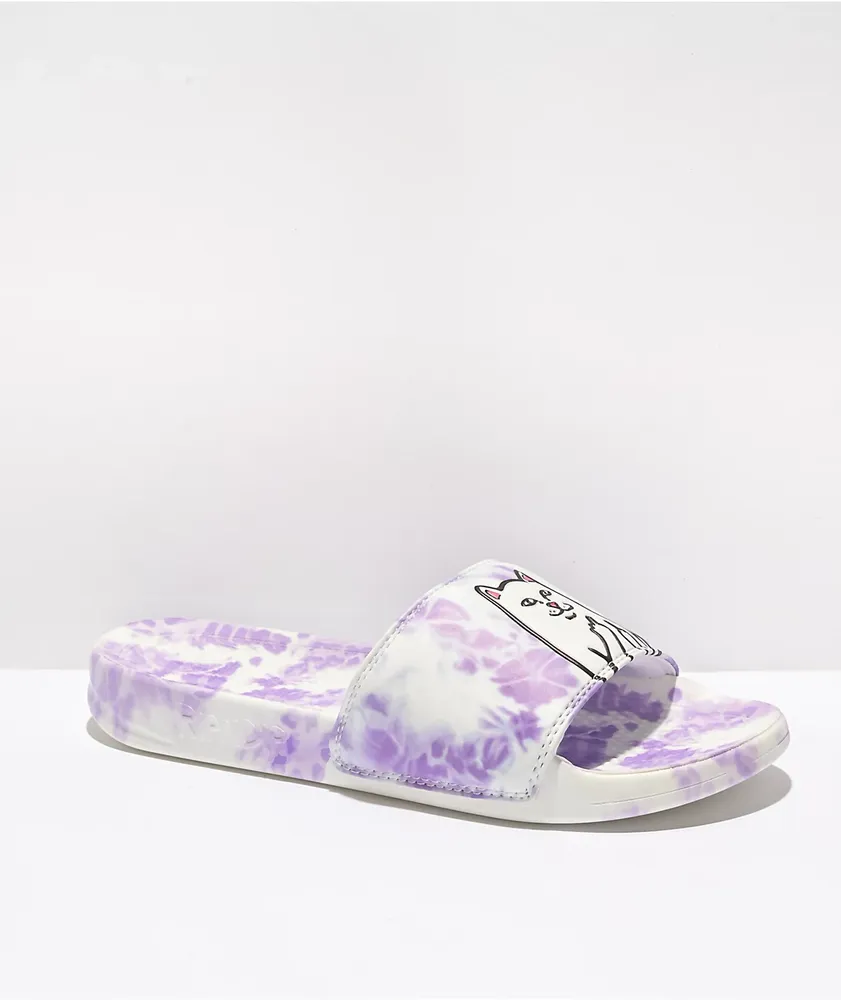 RIPNDIP Lord Nermal Purple Cloudwash Slide Sandals