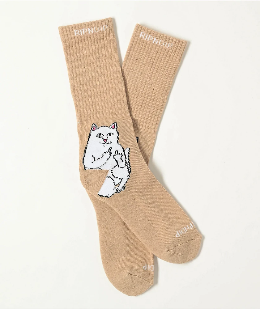 RIPNDIP Lord Nermal Tan Crew Socks