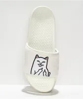 RIPNDIP Lord Nermal UV Glow Blue White Slide Sandals