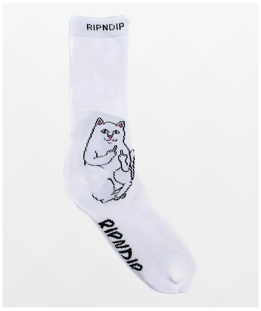 RIPNDIP Lord Nermal White Crew Socks