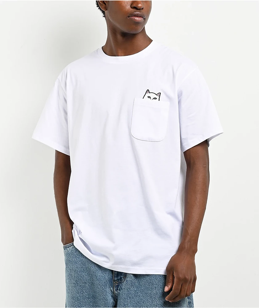 RIPNDIP Lord Nermal White Pocket T-Shirt