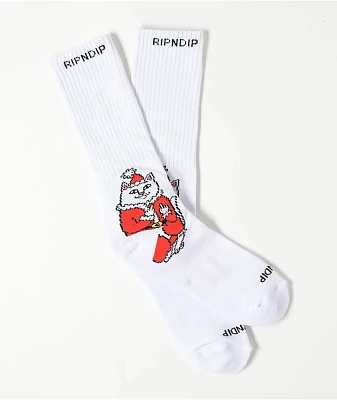 RIPNDIP Lord Santa White Crew Socks