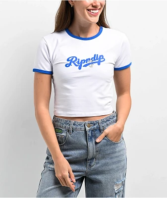 RIPNDIP Los White & Blue Crop Ringer T-Shirt