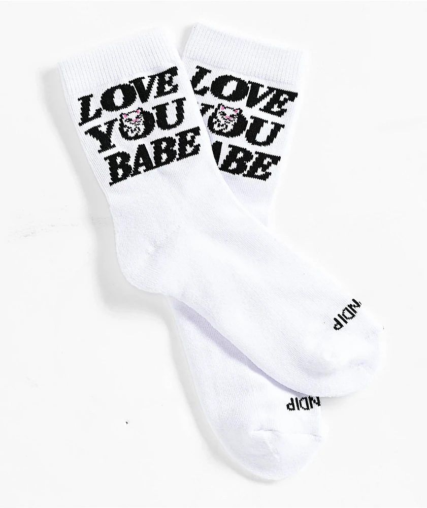 RIPNDIP Love You White Crew Socks