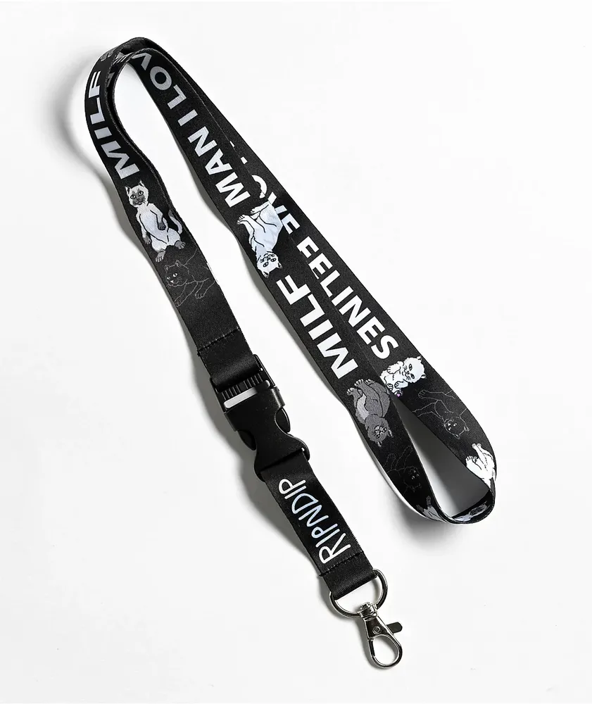 RIPNDIP Man I Love Felines Black Lanyard