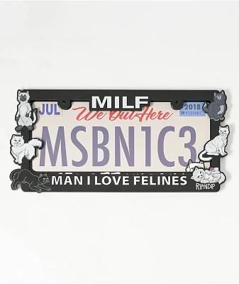 RIPNDIP Man I Love Felines License Plate Frame