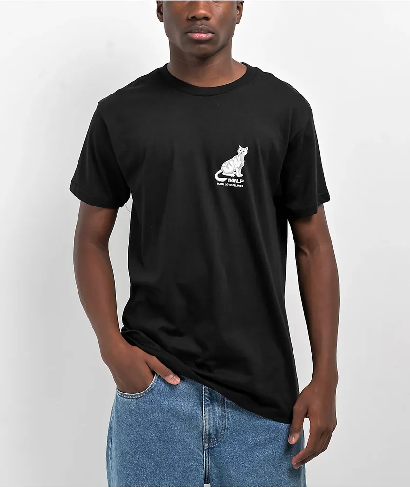 RIPNDIP Man I love Felines Black T-Shirt