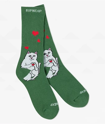 RIPNDIP Nermal Loves Dusty Pine Crew Socks