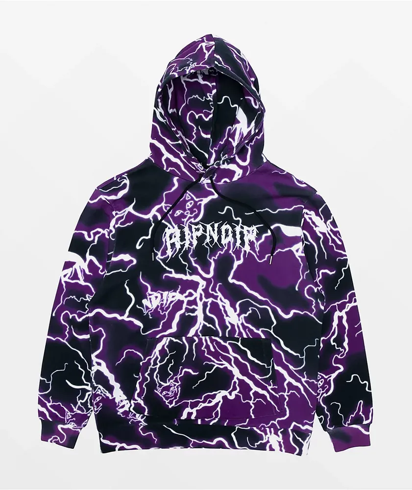 RIPNDIP Nikola Black & Purple Lightning Hoodie