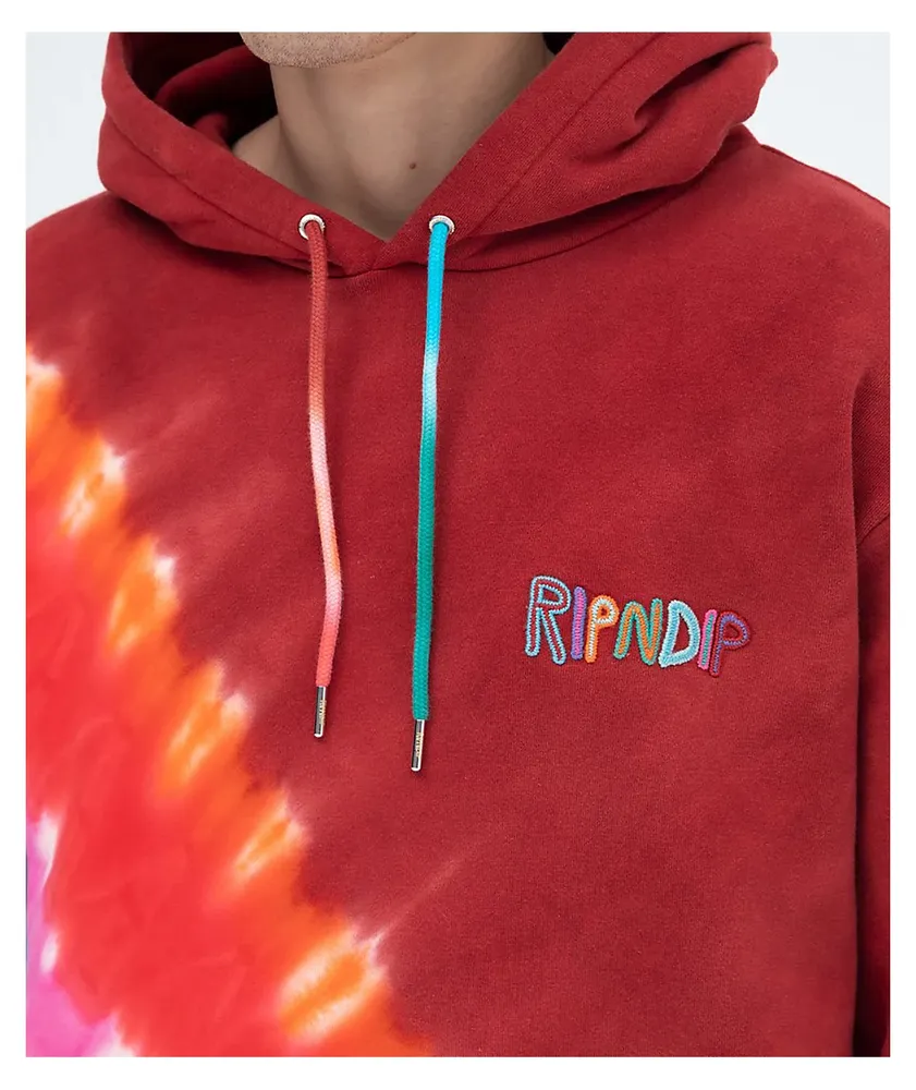 RIPNDIP OG Prisma Red Tie Dye Hoodie