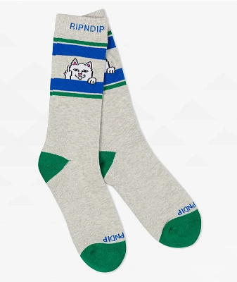 RIPNDIP Peeking Nermal Ash Heather Crew Socks