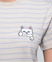 RIPNDIP Peeking Nermal Cream Striped T-Shirt